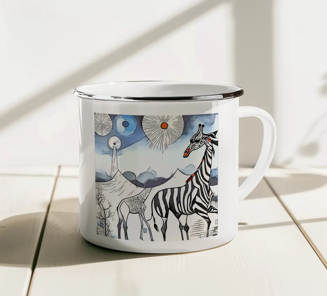 In un safari in Africa, motivo 10 tazza in smalto da ZAMART