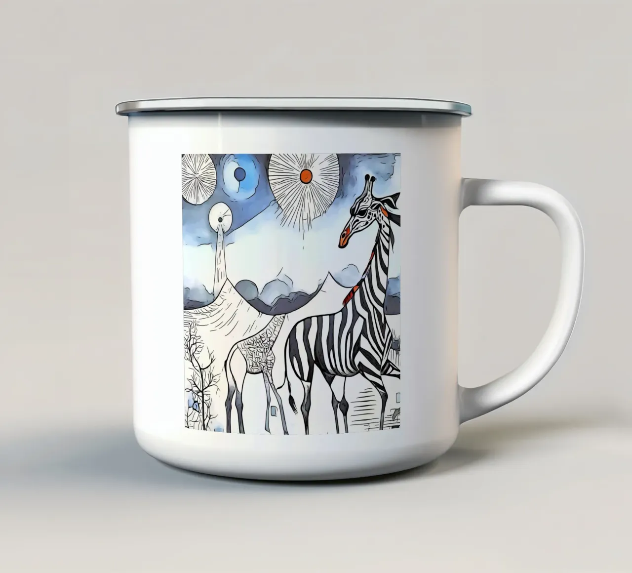 In un safari in Africa, motivo 10 tazza in smalto da ZAMART