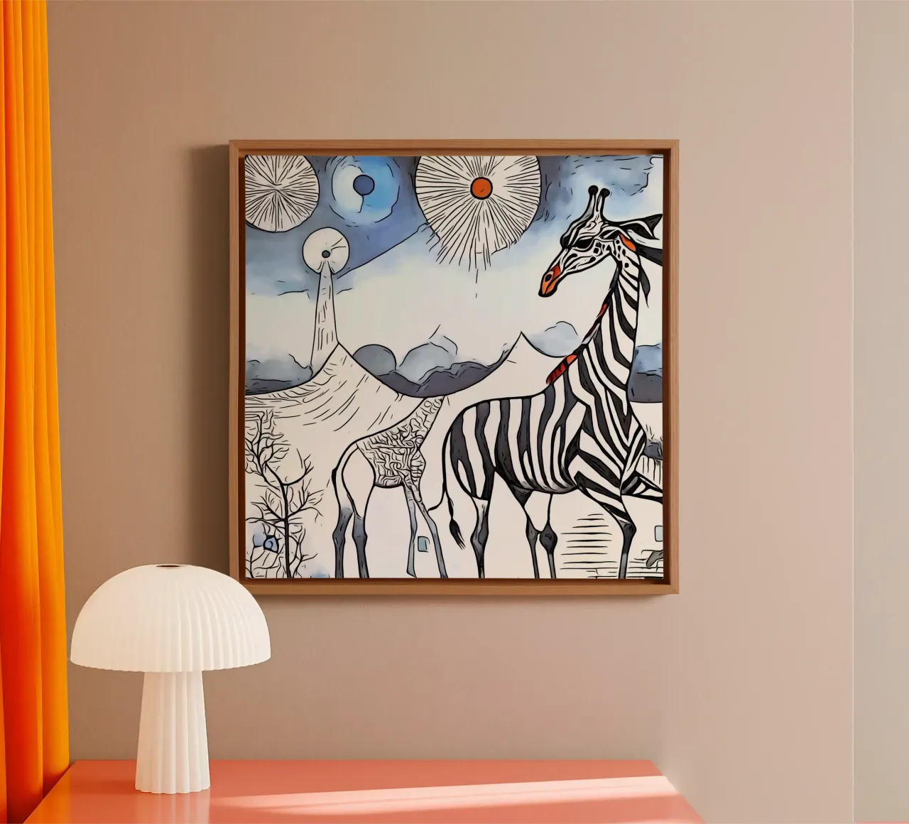 On safari in Africa, motif 10 canvas with Floater frame by ZAMART