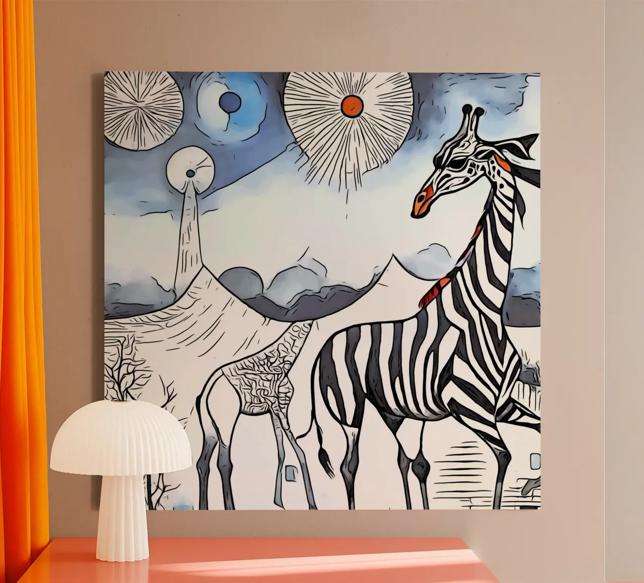 On safari in Africa, motif 10 canvas with Floater frame by ZAMART
