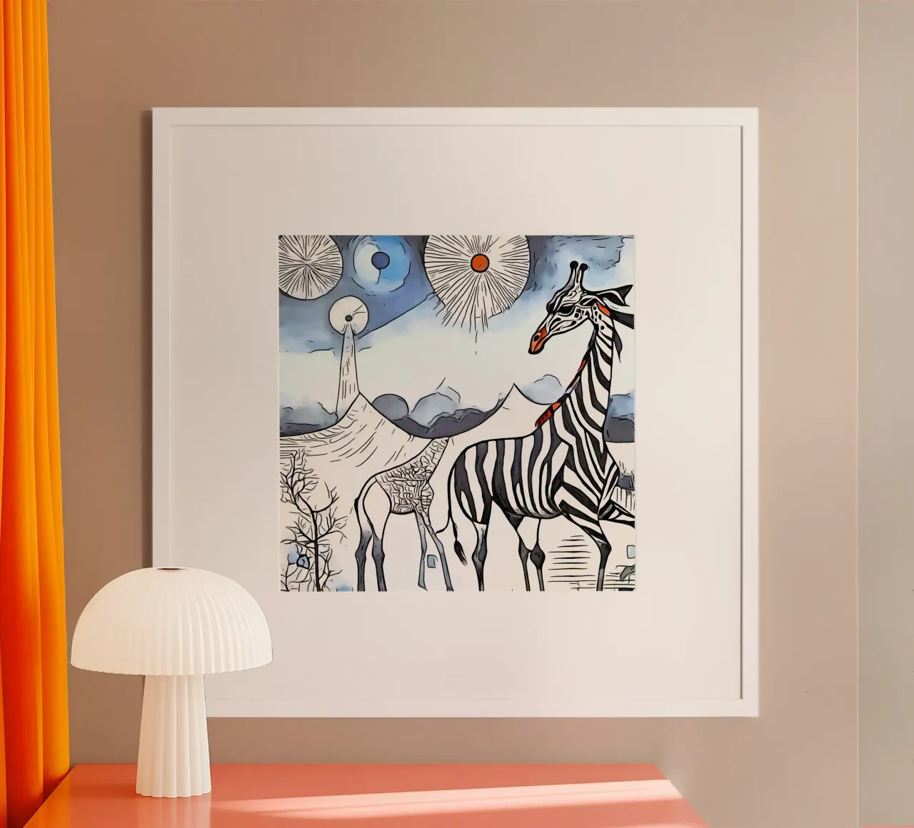 In un safari in Africa, motivo 10 poster con telaio in plastica da ZAMART