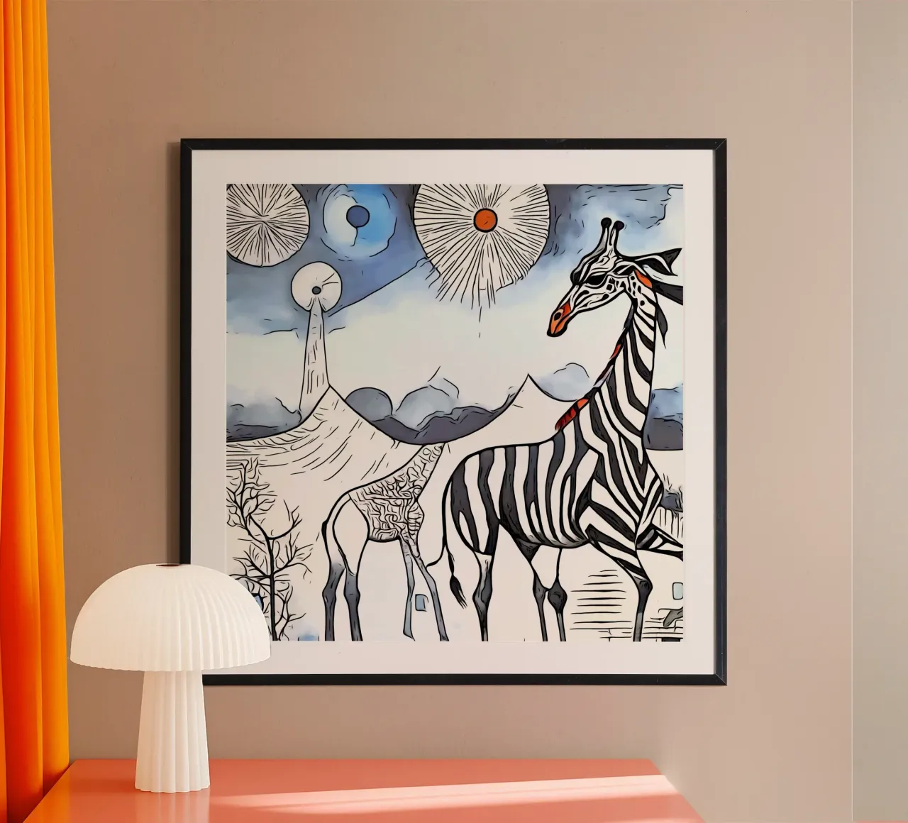 In un safari in Africa, motivo 10 poster con telaio in plastica da ZAMART