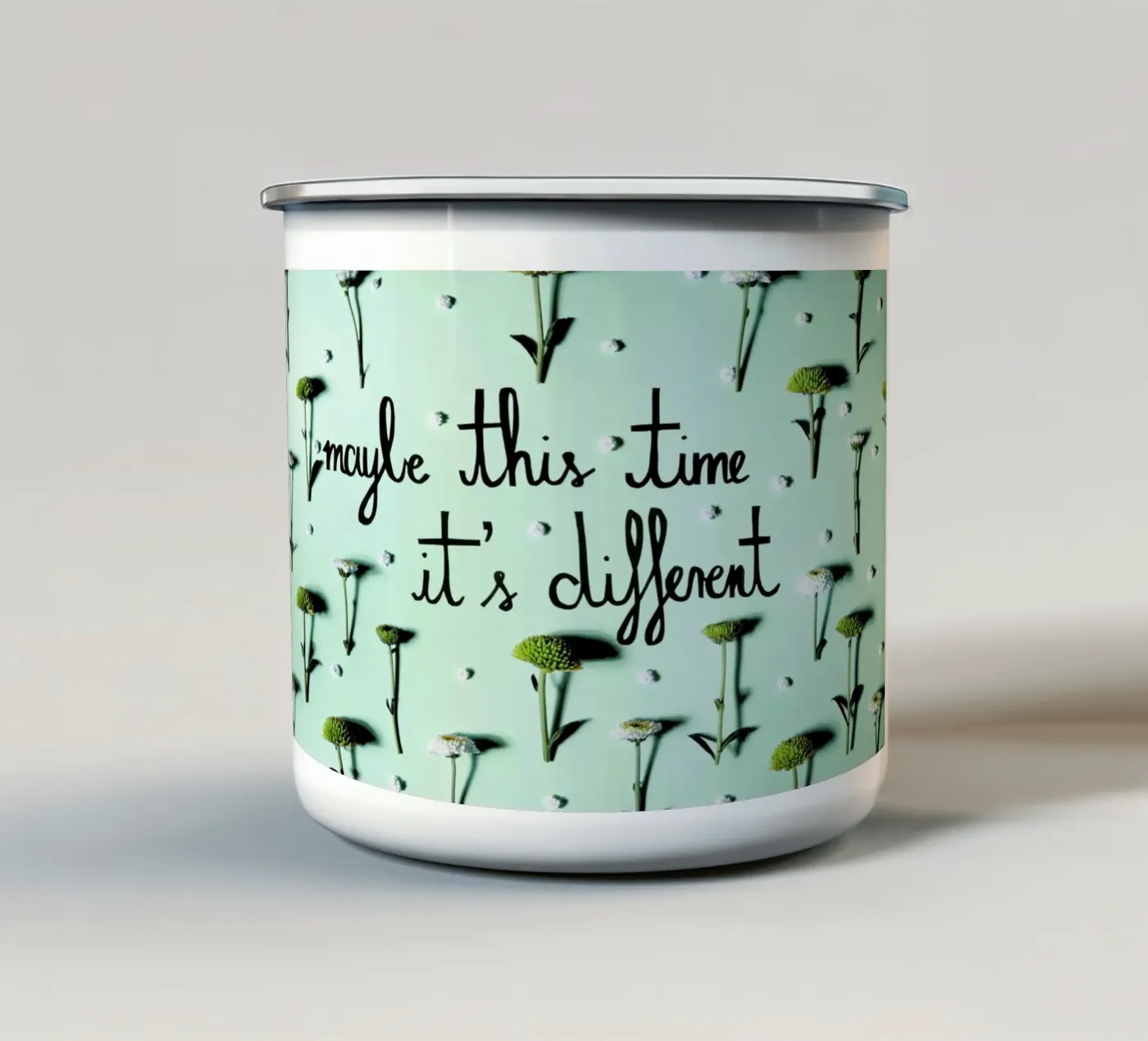 Maybe enamel mug by Jana Otto