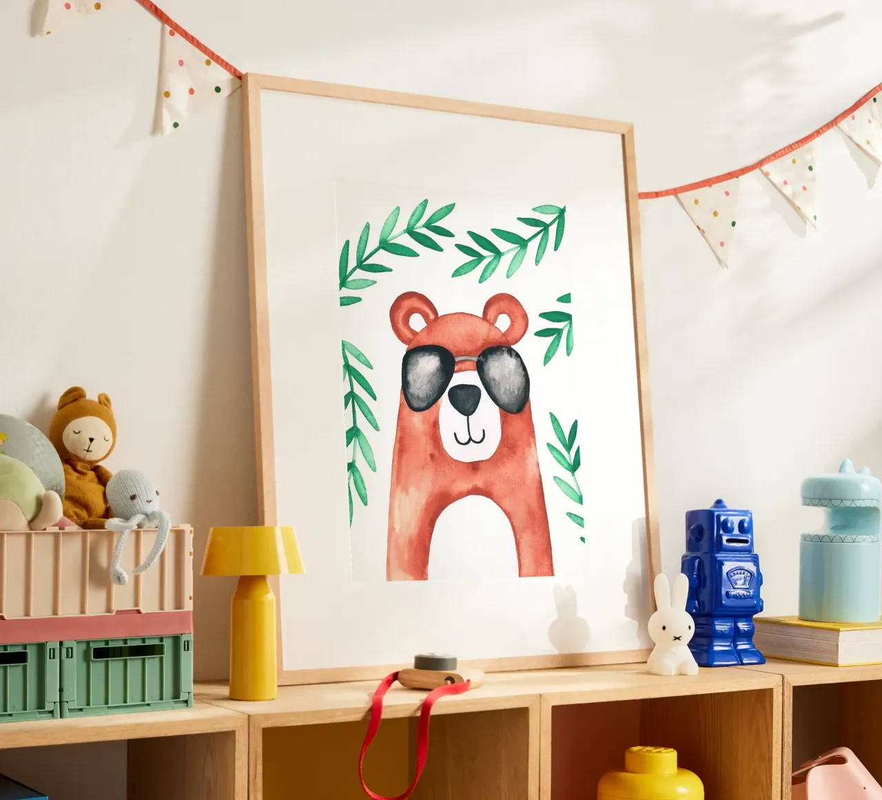 Sunny bear poster con telaio in alluminio da BAINAI KIDS