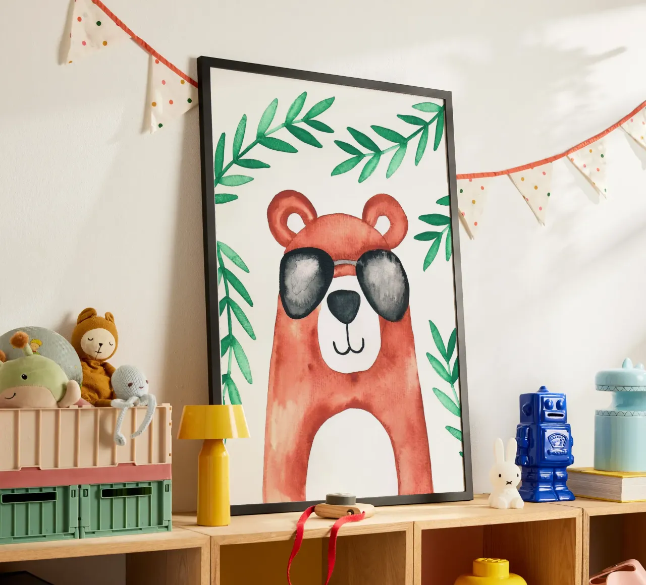 Sunny bear poster con telaio in alluminio da BAINAI KIDS