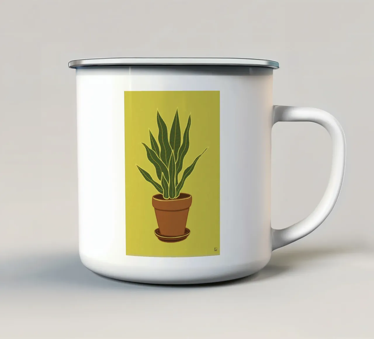 Long Leaved Plant tazza in smalto da Be Mart