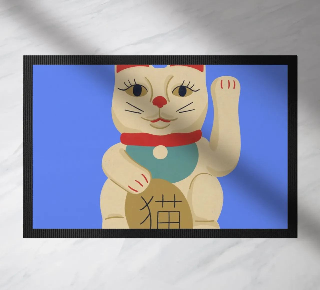 Maneki Neko Cat On Blue zerbino da Be Mart