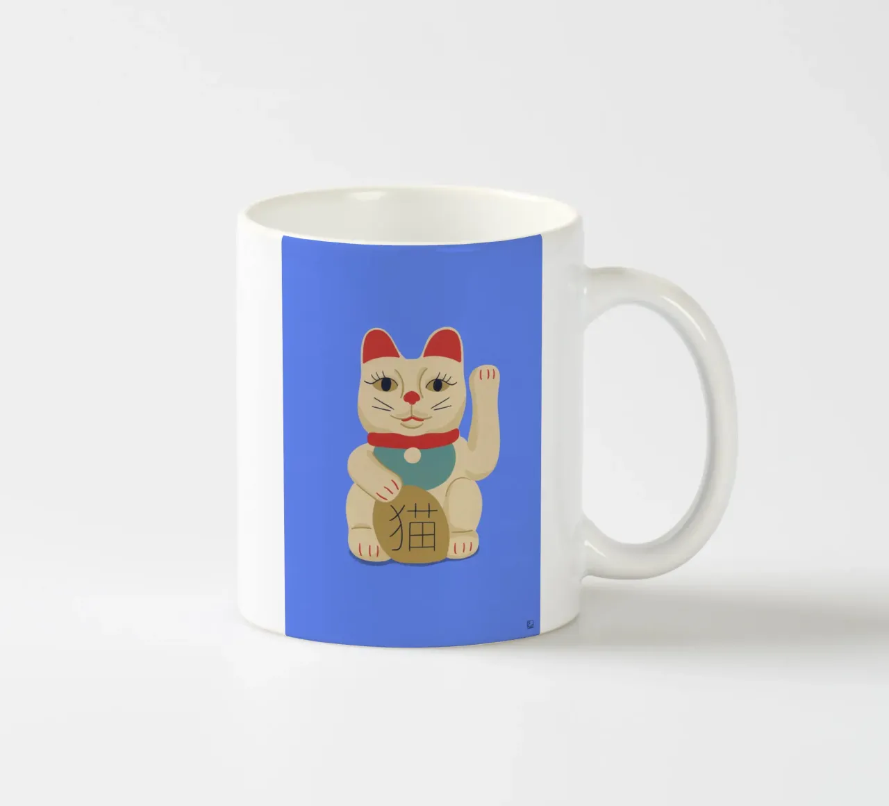 Maneki Neko Cat On Blue tazza in ceramica da Be Mart
