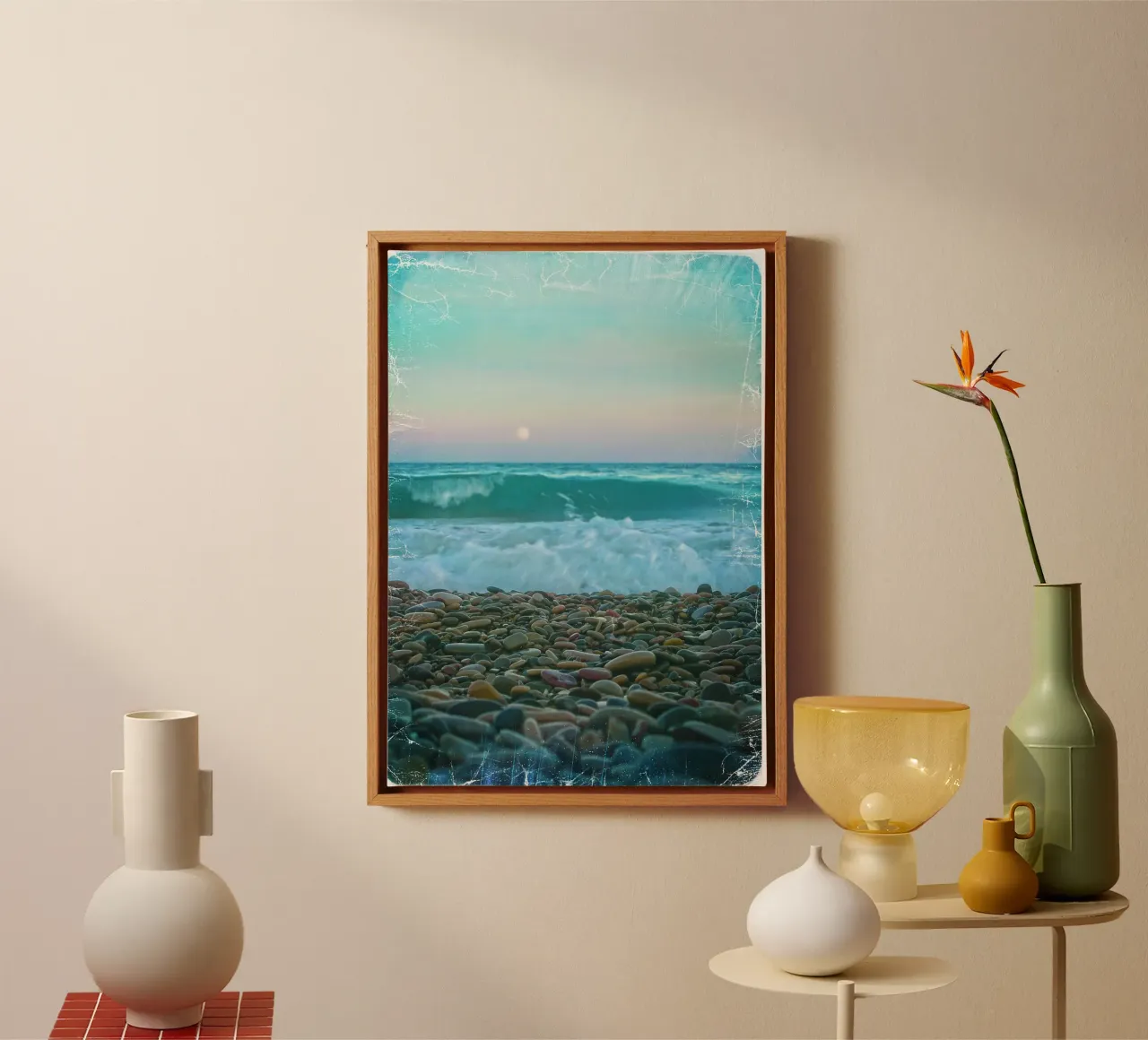Alba sulla spiaggia tela con Cornice a cassetta da Eva Nev Photography