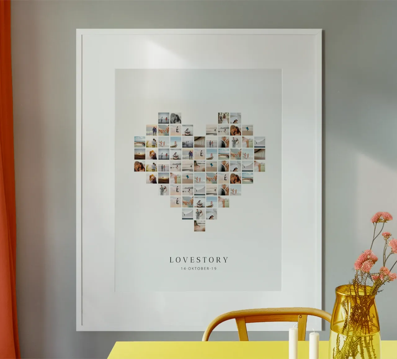 Lovestory poster with aluminum frame by we line studio - design
