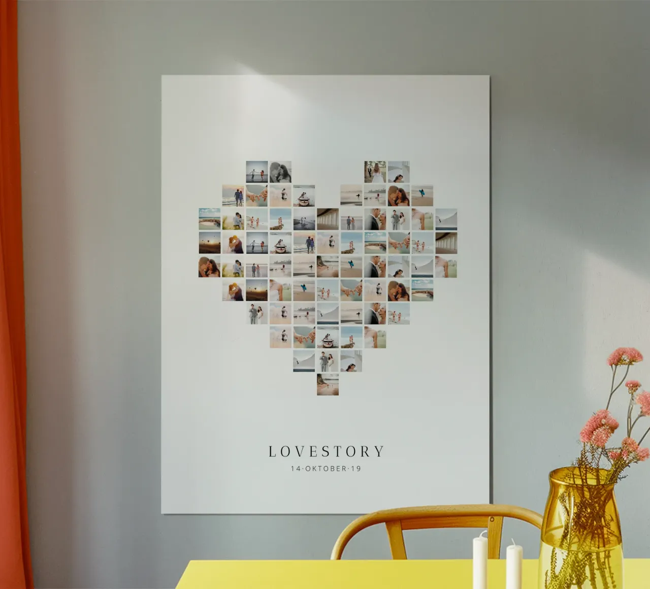 Lovestory Poster mit Aluminium Rahmen von we line studio - design
