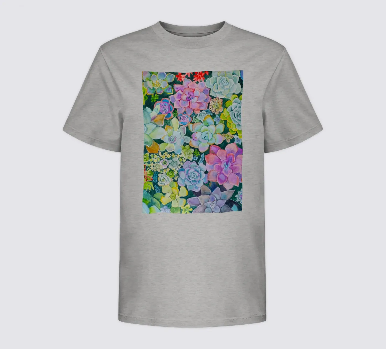 Cactustuin kinder t-shirt van Eva Nev Watercolor