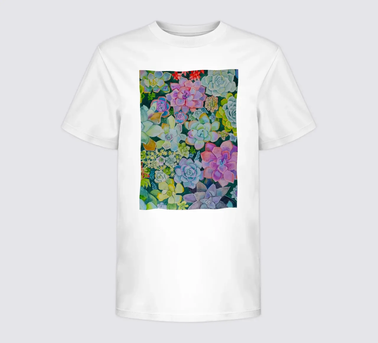 Cactustuin kinder t-shirt van Eva Nev Watercolor