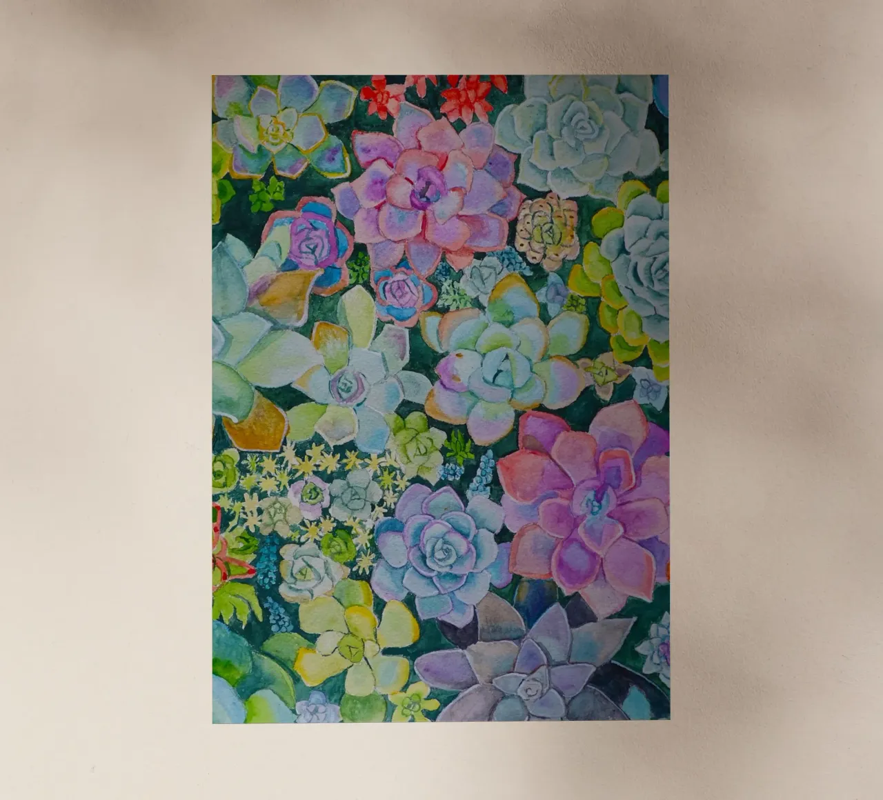 Cactustuin backlit folie van Eva Nev Watercolor