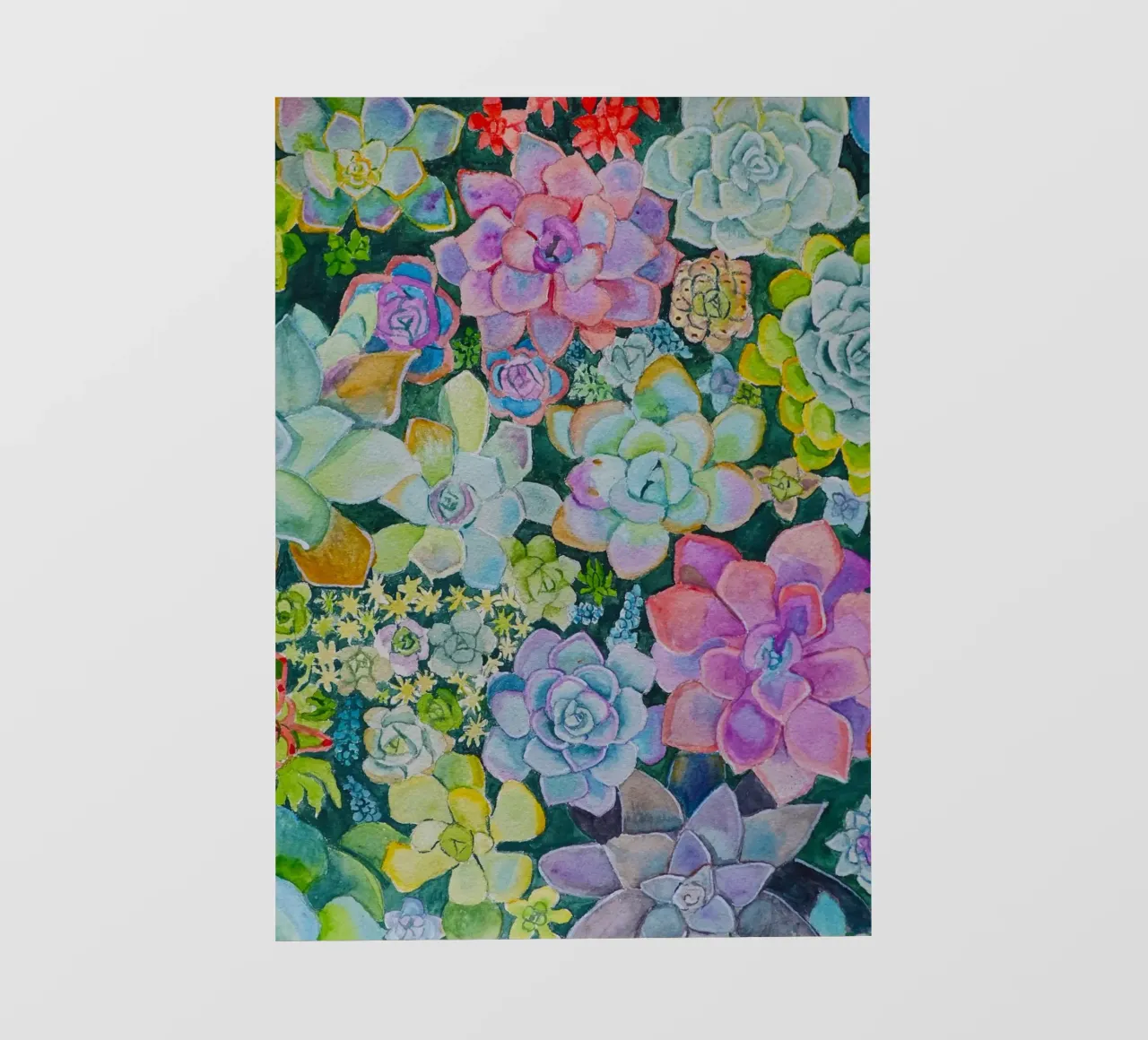 Cactustuin fotobehang van Eva Nev Watercolor