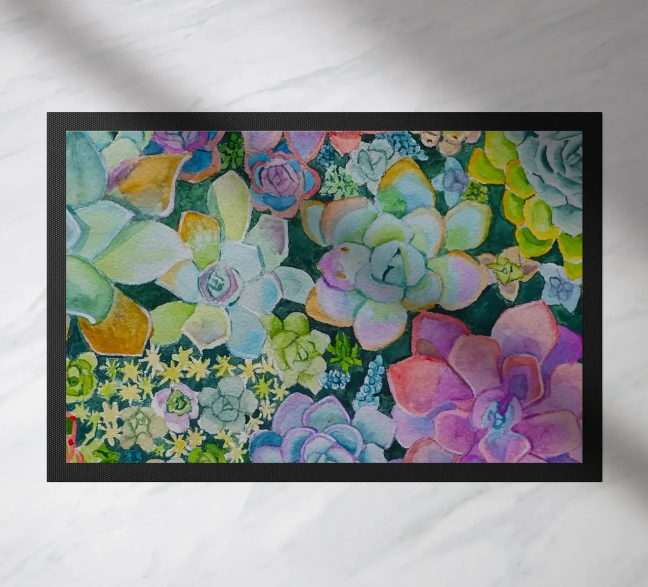 Cactustuin deurmat van Eva Nev Watercolor