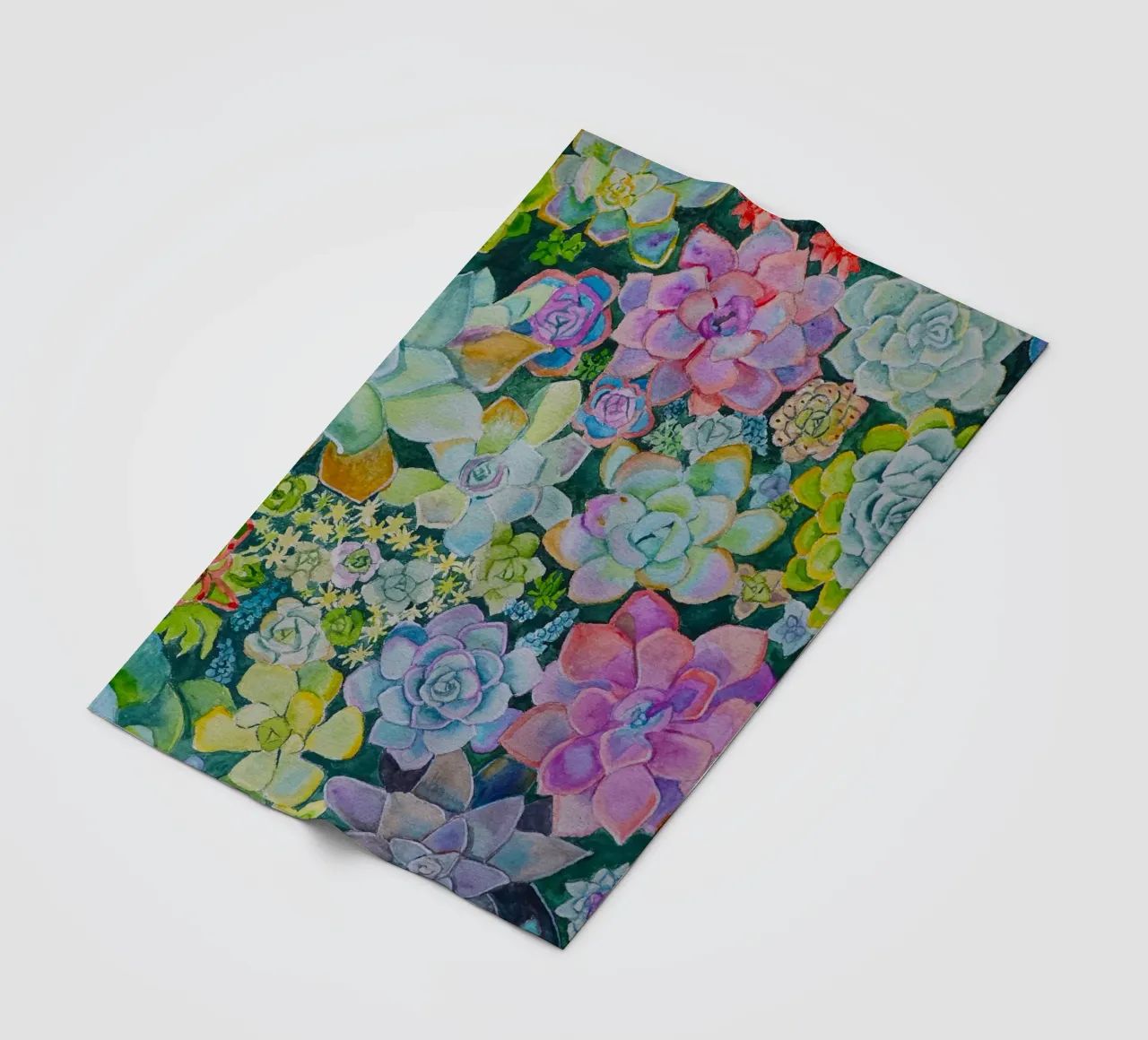 Cactustuin fleecedeken van Eva Nev Watercolor