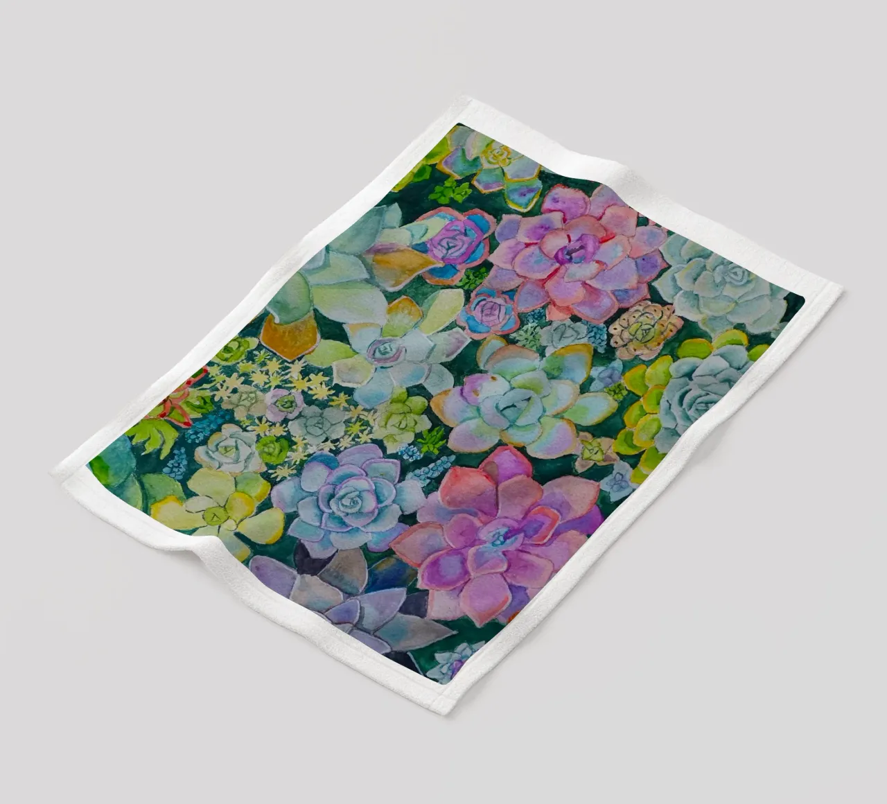 Cactustuin fleecedeken van Eva Nev Watercolor