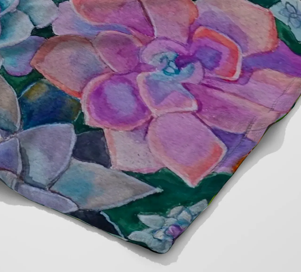 Cactustuin fleecedeken van Eva Nev Watercolor