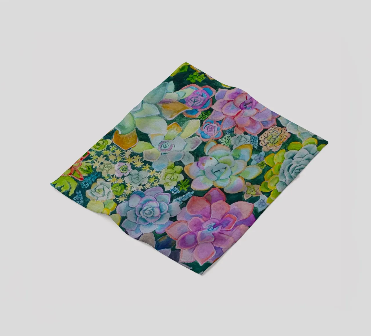 Cactustuin fleecedeken van Eva Nev Watercolor