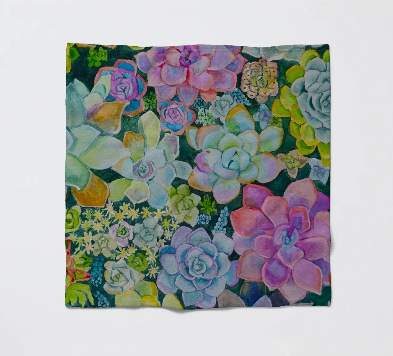 Cactustuin fleecedeken van Eva Nev Watercolor