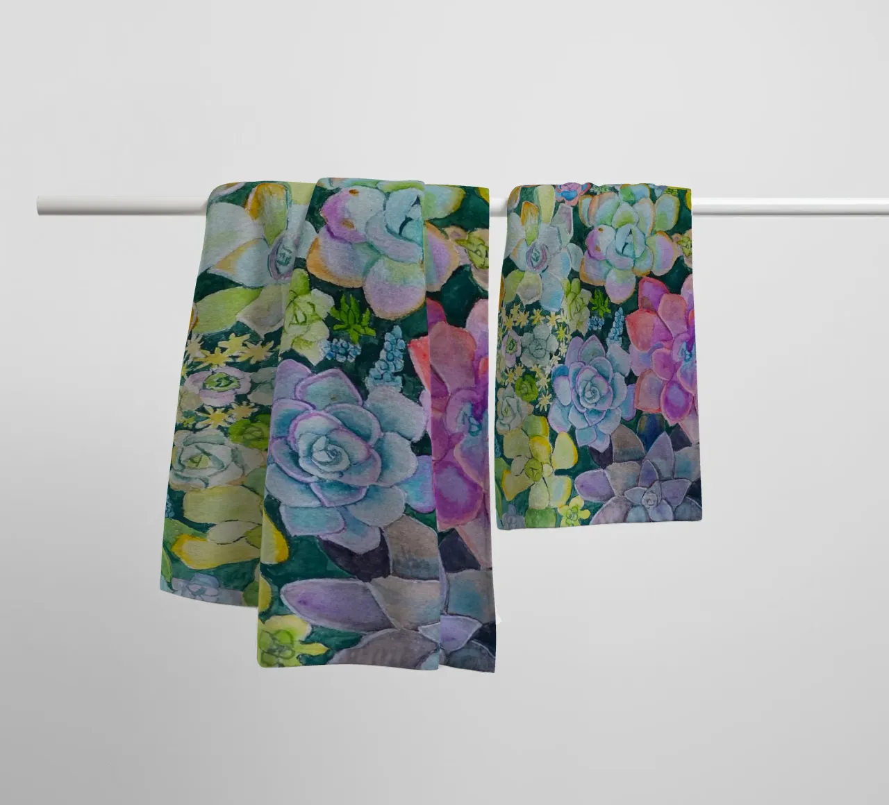 Cactustuin badhanddoek van Eva Nev Watercolor