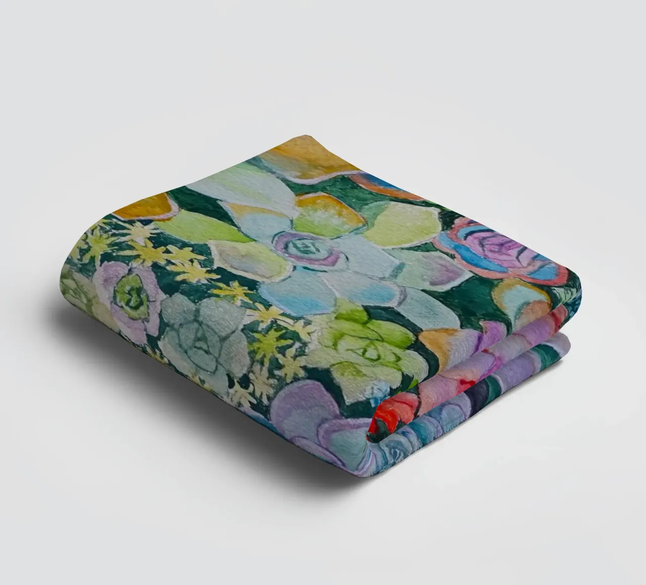 Cactustuin badhanddoek van Eva Nev Watercolor