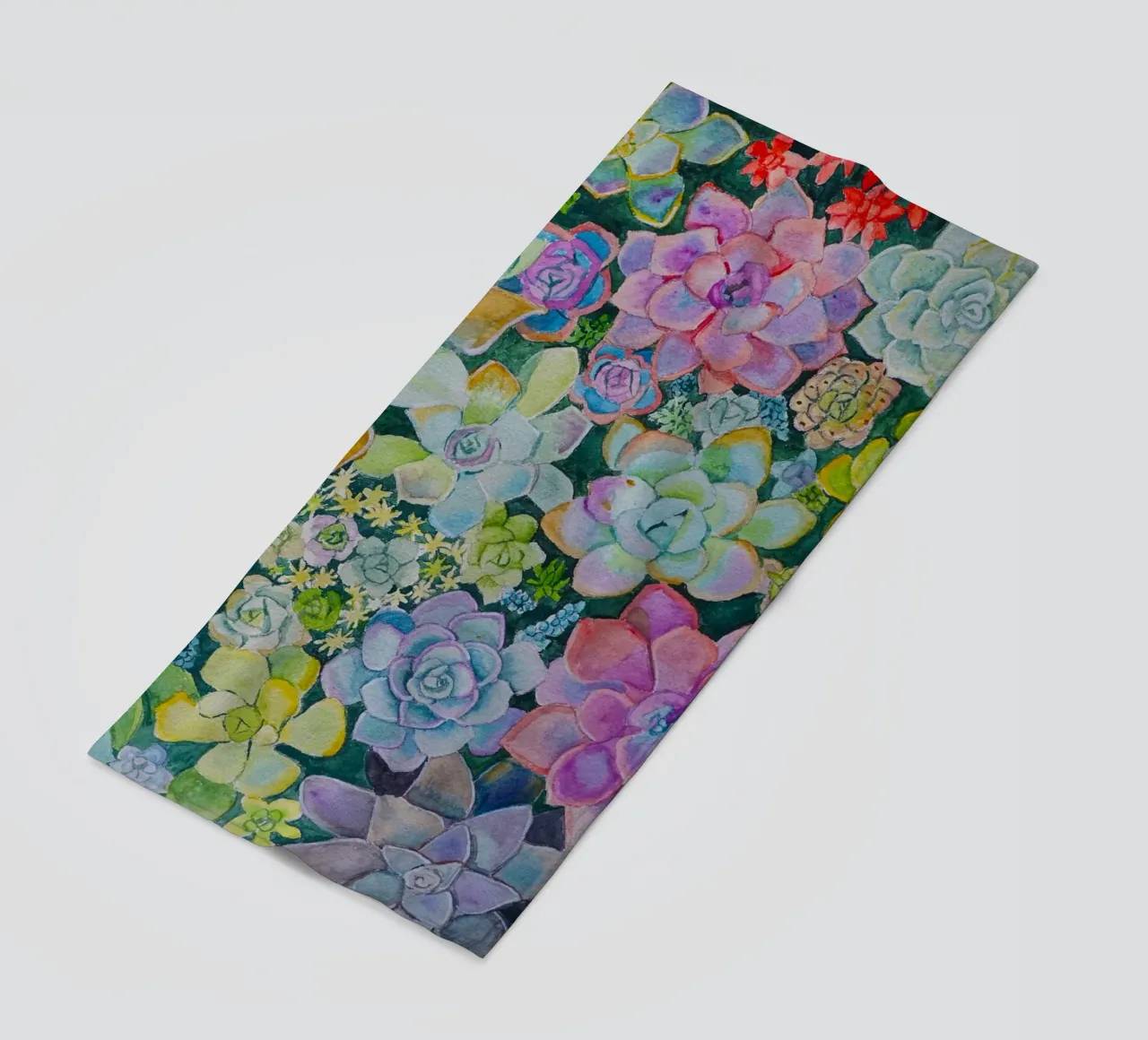 Cactustuin strandhanddoek van Eva Nev Watercolor