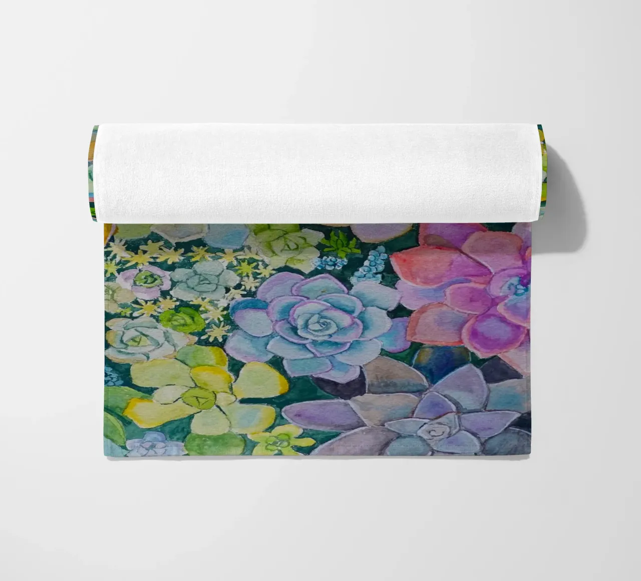 Cactustuin strandhanddoek van Eva Nev Watercolor