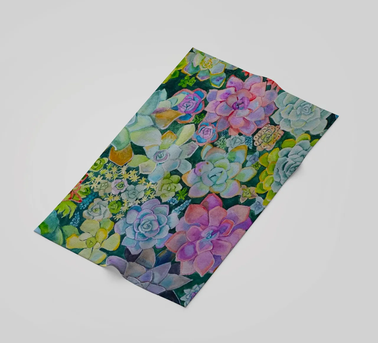 Cactustuin strandhanddoek van Eva Nev Watercolor