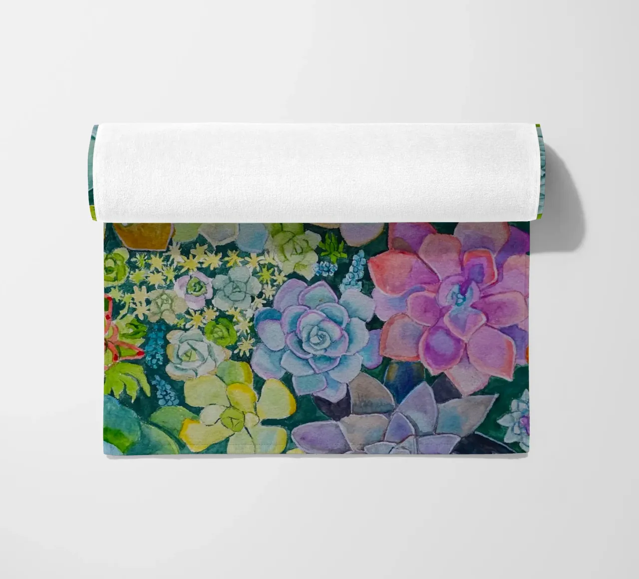 Cactustuin strandhanddoek van Eva Nev Watercolor