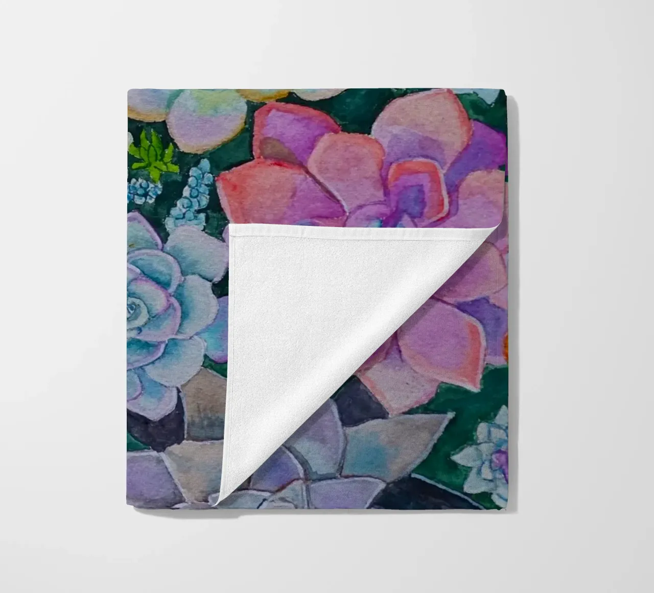 Cactustuin strandhanddoek van Eva Nev Watercolor