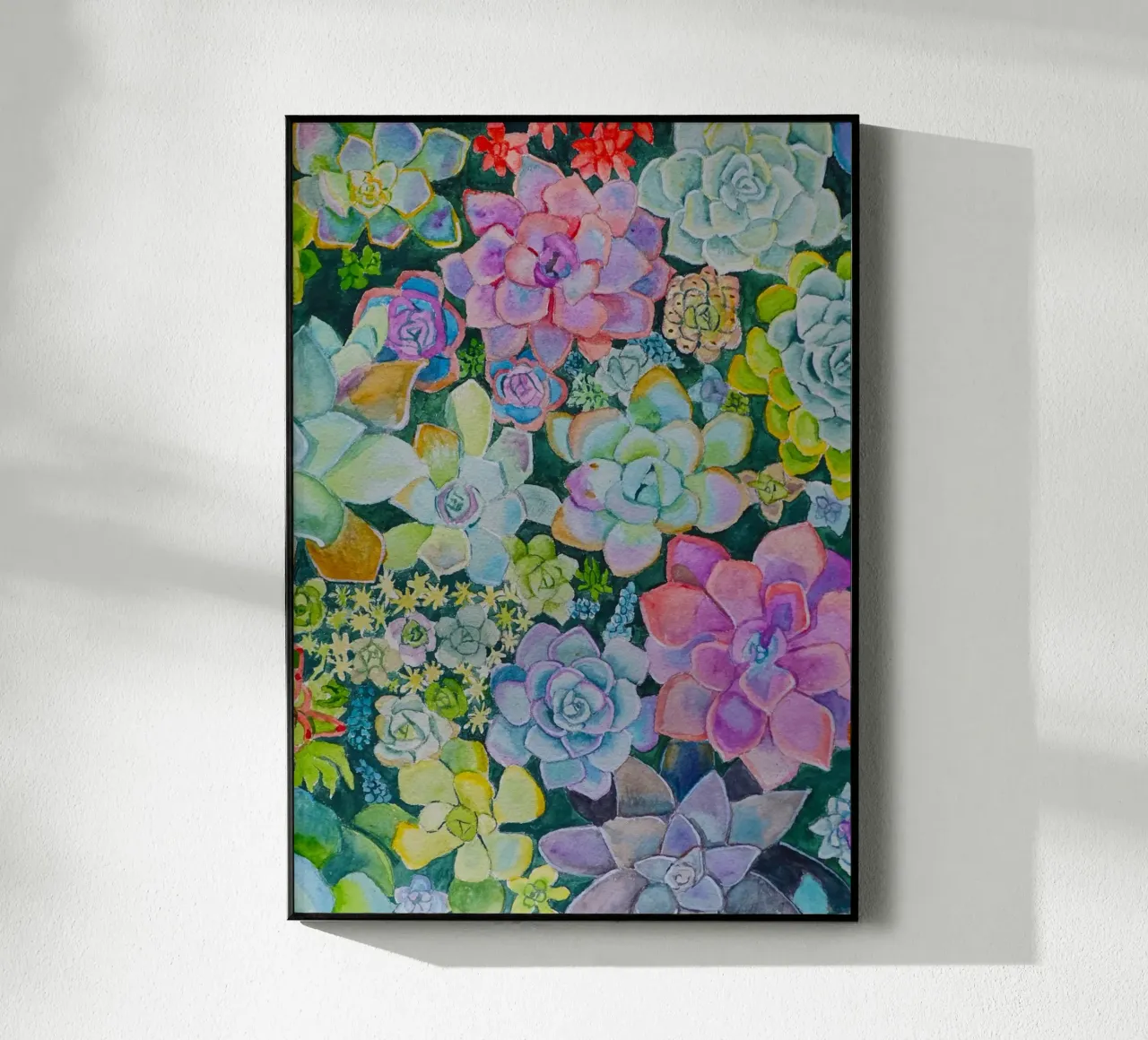 Cactustuin acryl van Eva Nev Watercolor