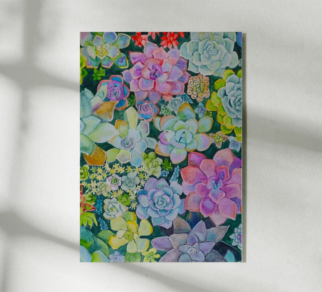 Cactustuin acryl van Eva Nev Watercolor