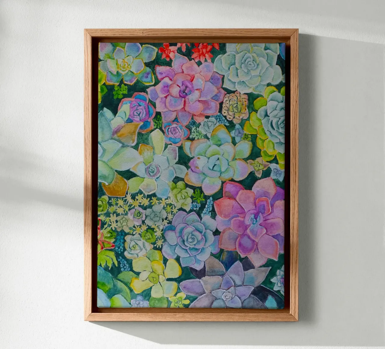 Cactustuin canvas van Eva Nev Watercolor