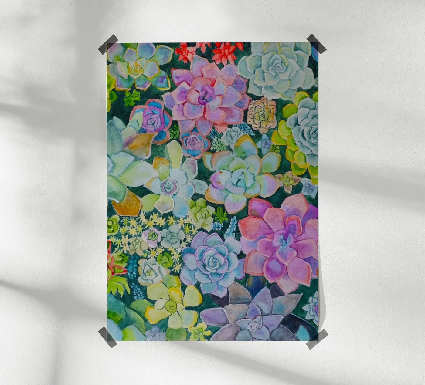 Cactustuin hahnemühle van Eva Nev Watercolor