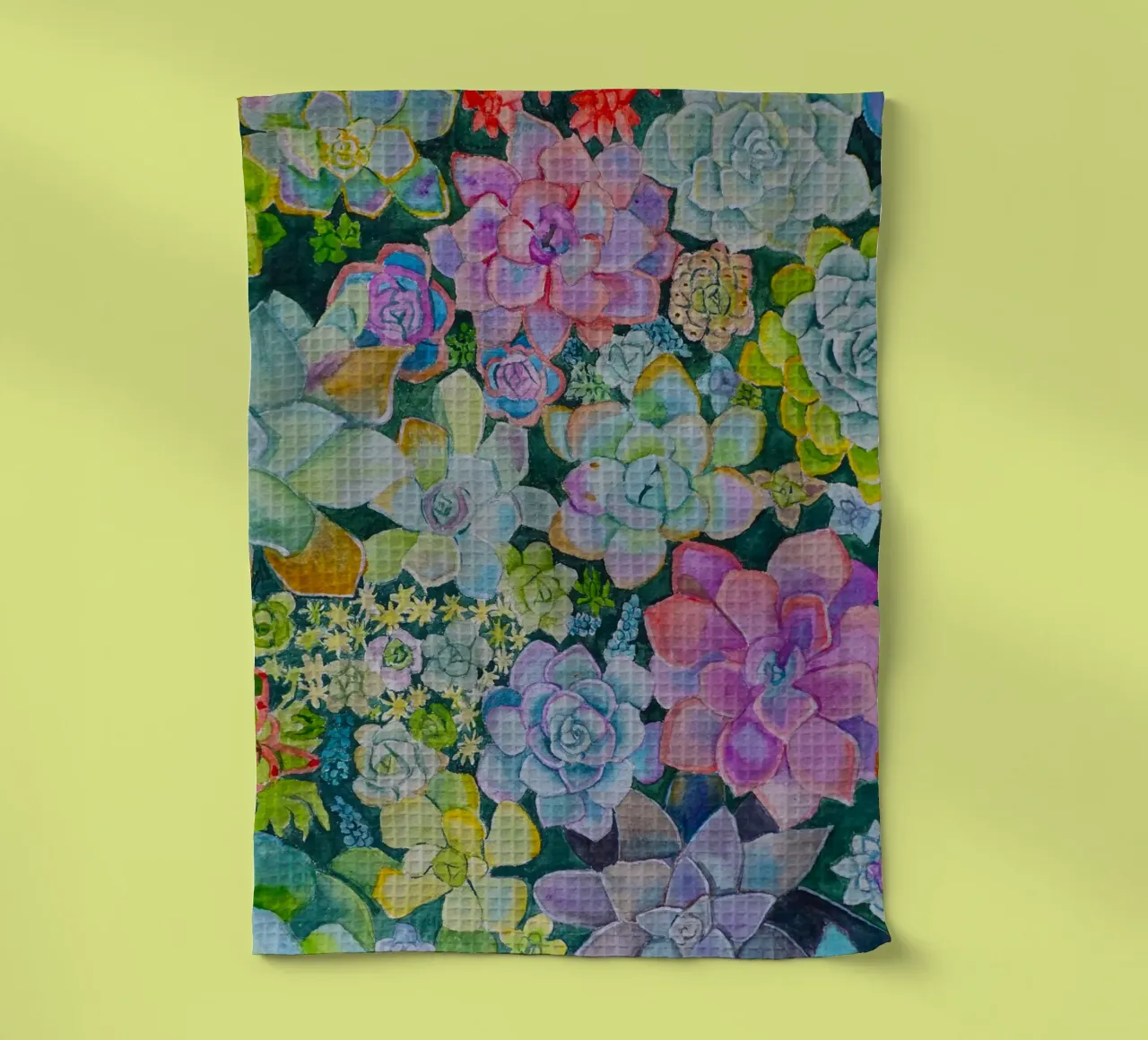 Cactustuin theedoek van Eva Nev Watercolor