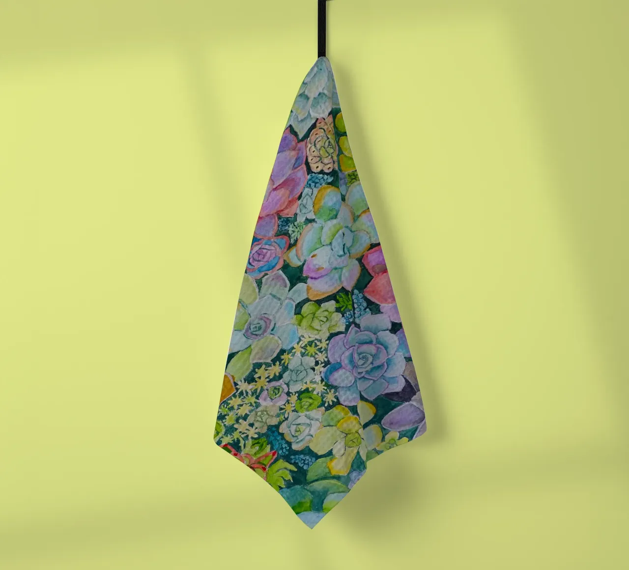 Cactustuin theedoek van Eva Nev Watercolor