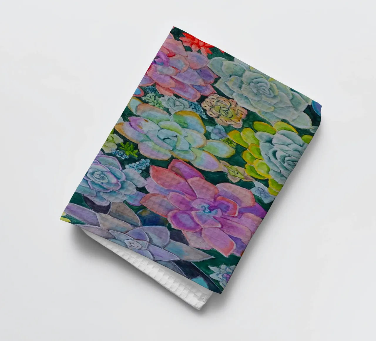 Cactustuin theedoek van Eva Nev Watercolor