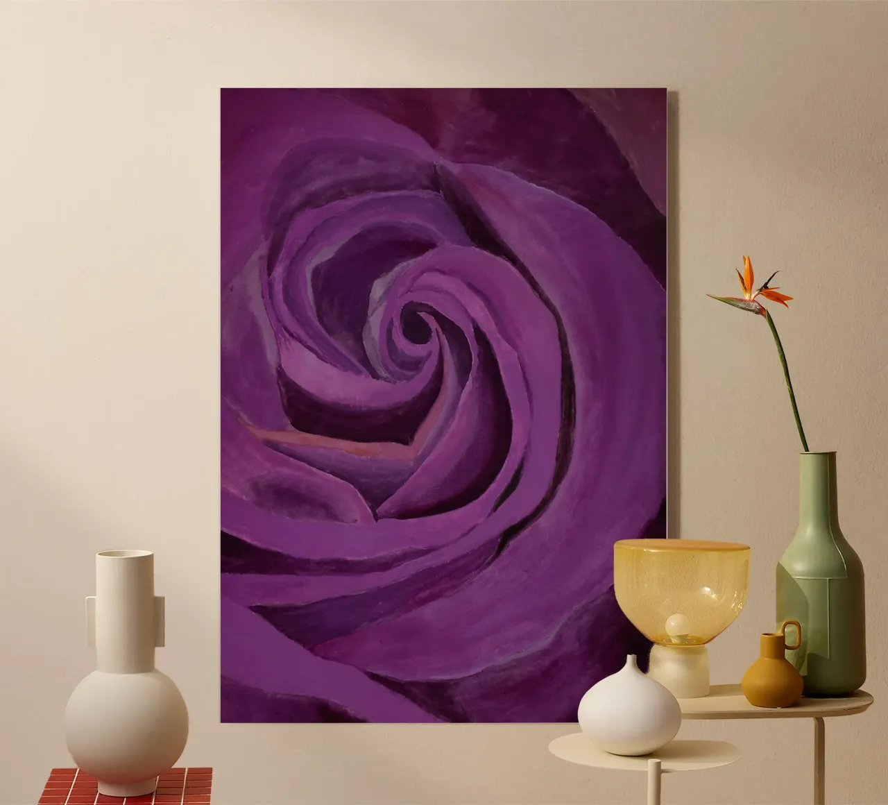 Rosa Carmens plexiglass da Eva Nev Watercolor