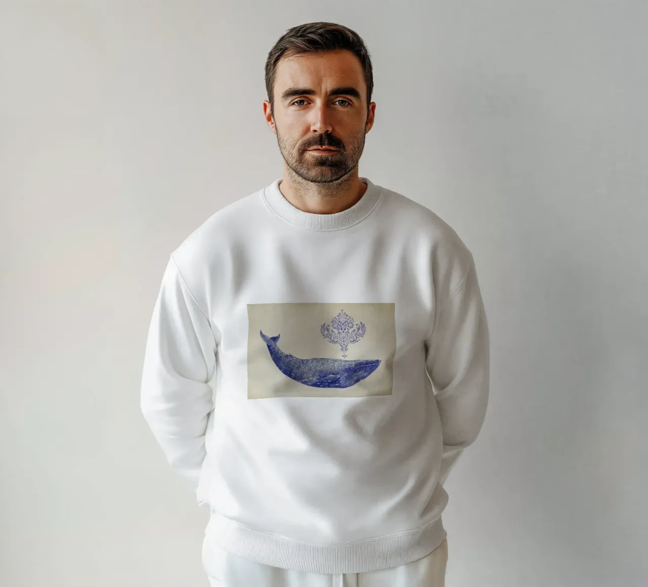 Damask Whale felpa da Terry Fan