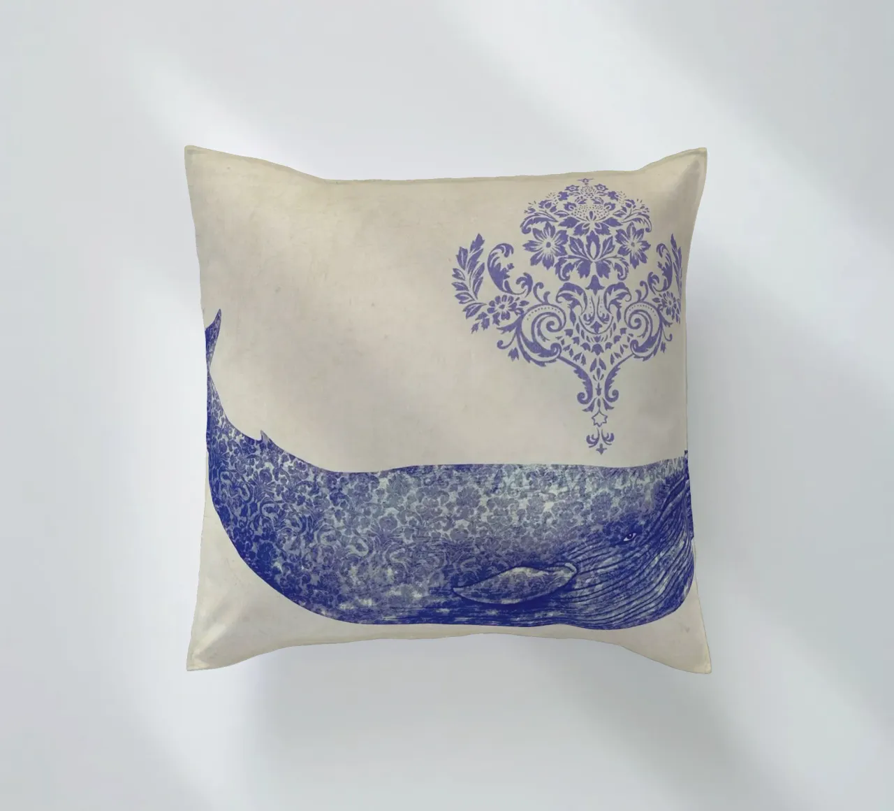 Damask Whale cuscino da Terry Fan