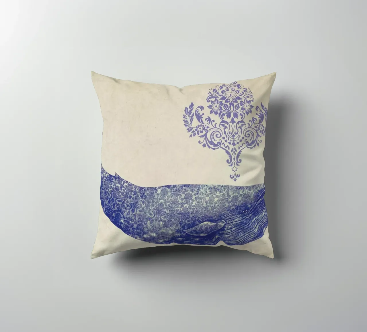 Damask Whale cuscino da Terry Fan