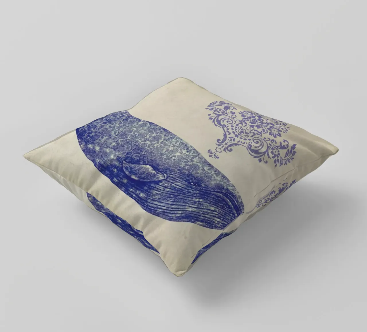 Damask Whale cuscino da Terry Fan