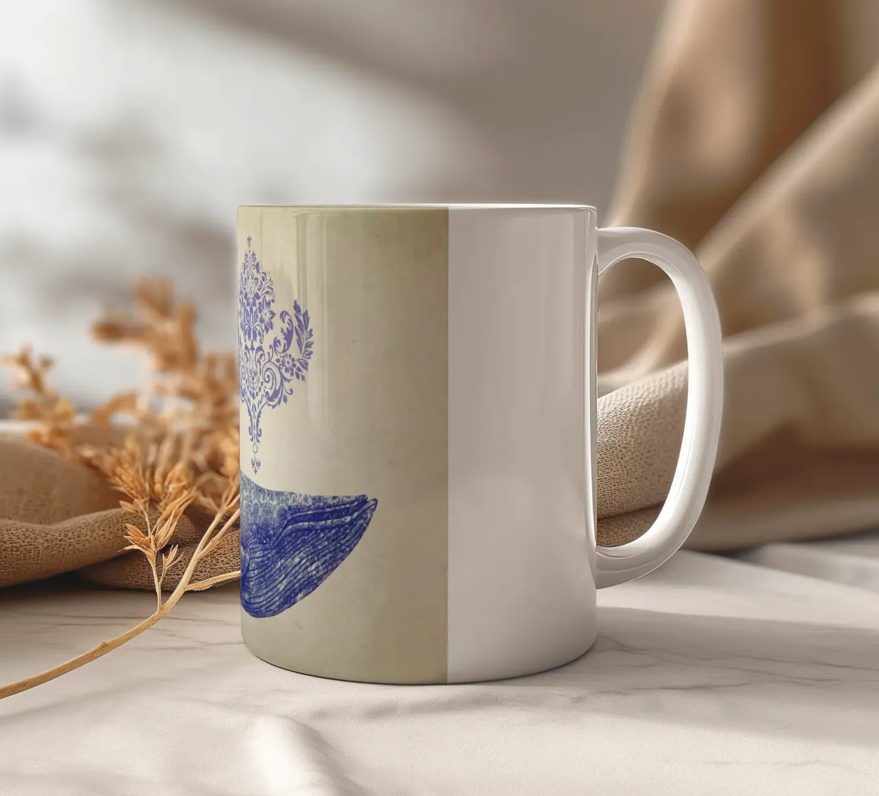 Damask Whale tazza in ceramica da Terry Fan