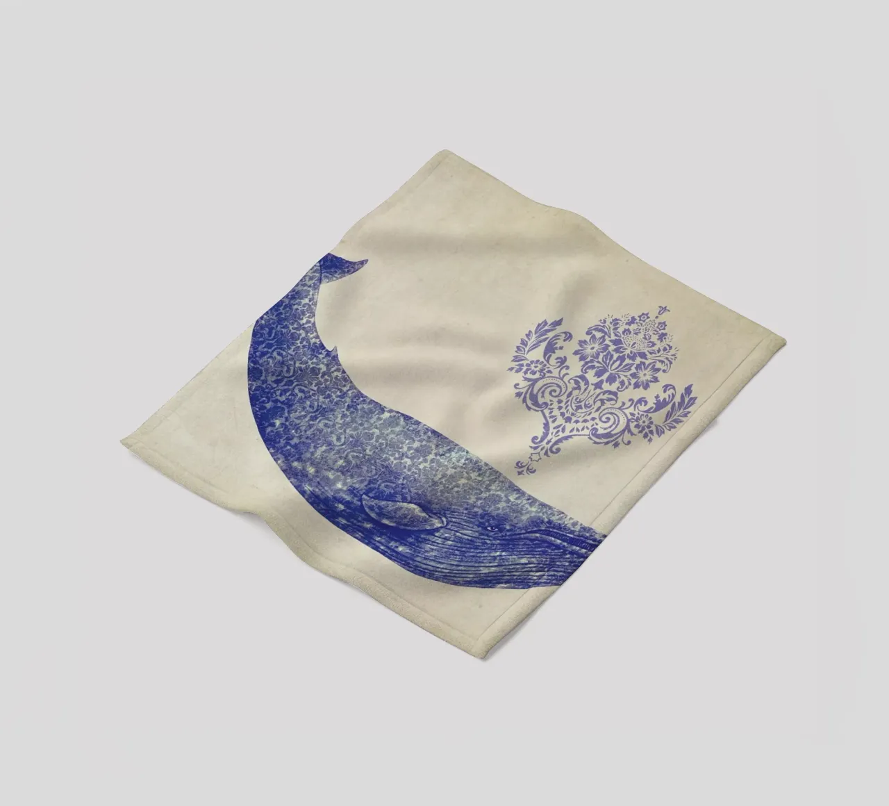 Damask Whale coperta in pile da Terry Fan