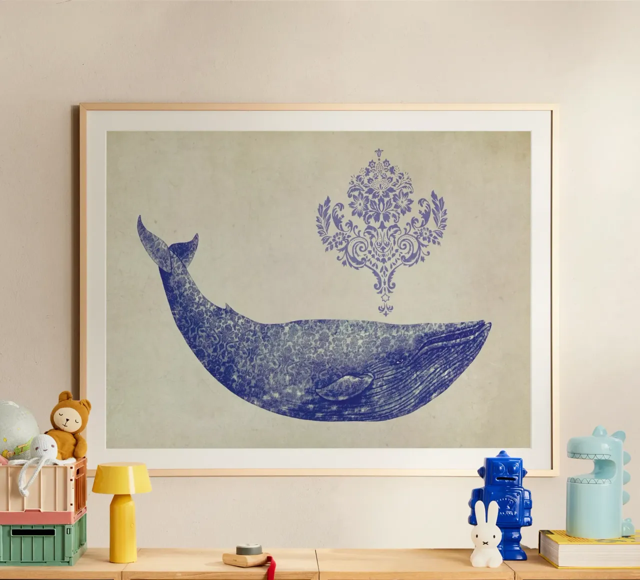 Damask Whale carta hahnemühle da Terry Fan