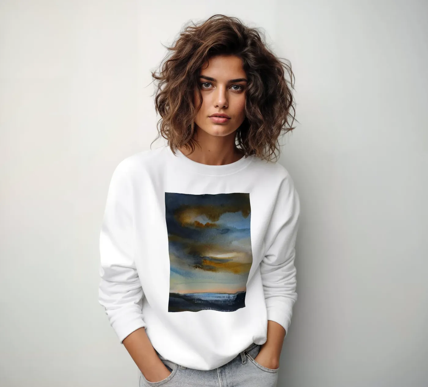 Fumo celeste felpa da Eva Nev Watercolor