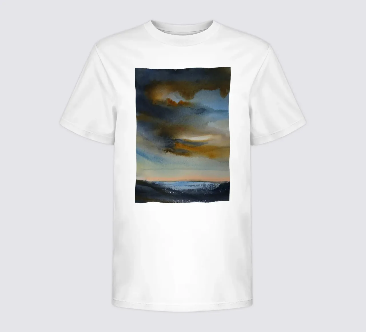 Fumo celeste t-shirt bambini da Eva Nev Watercolor