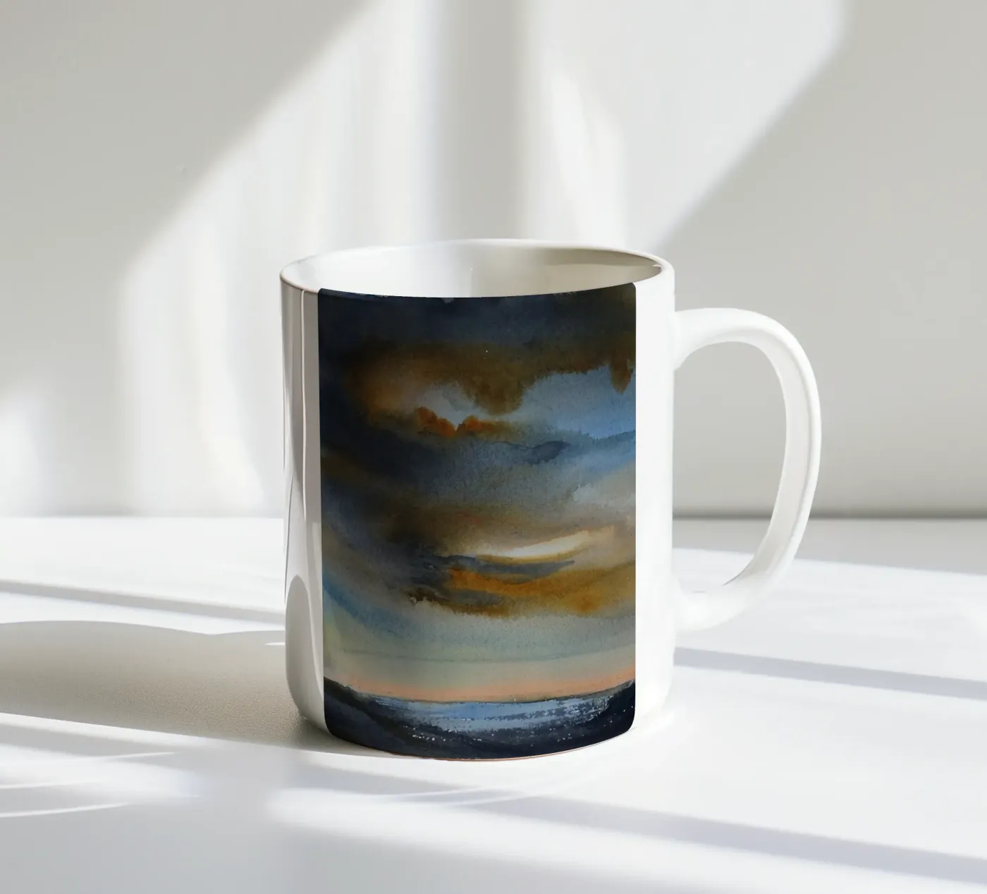 Celestial Smoke ceramic mug by Eva Nev Watercolor